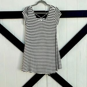 Black and white striped tee shirt dress